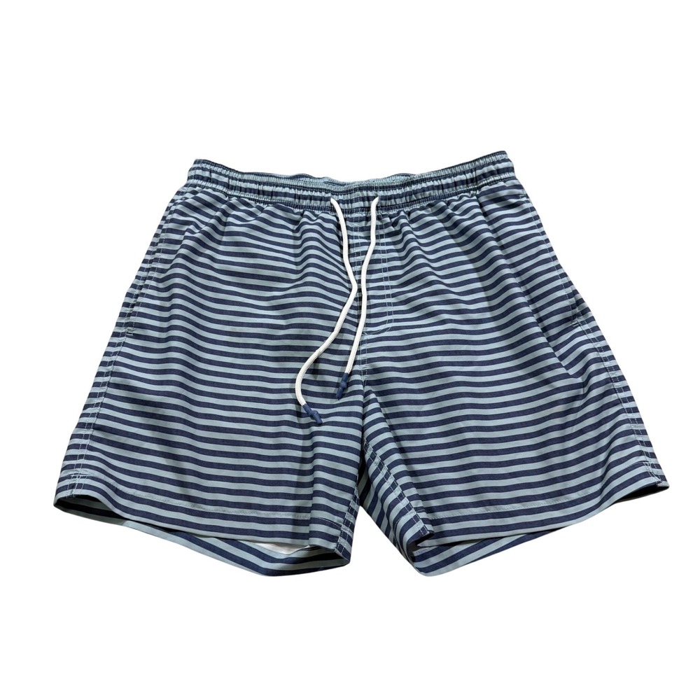 Southern Tide Mens Blue Striped Mesh Swim Trunks‎ Board Beach Fish Shorts Surf L